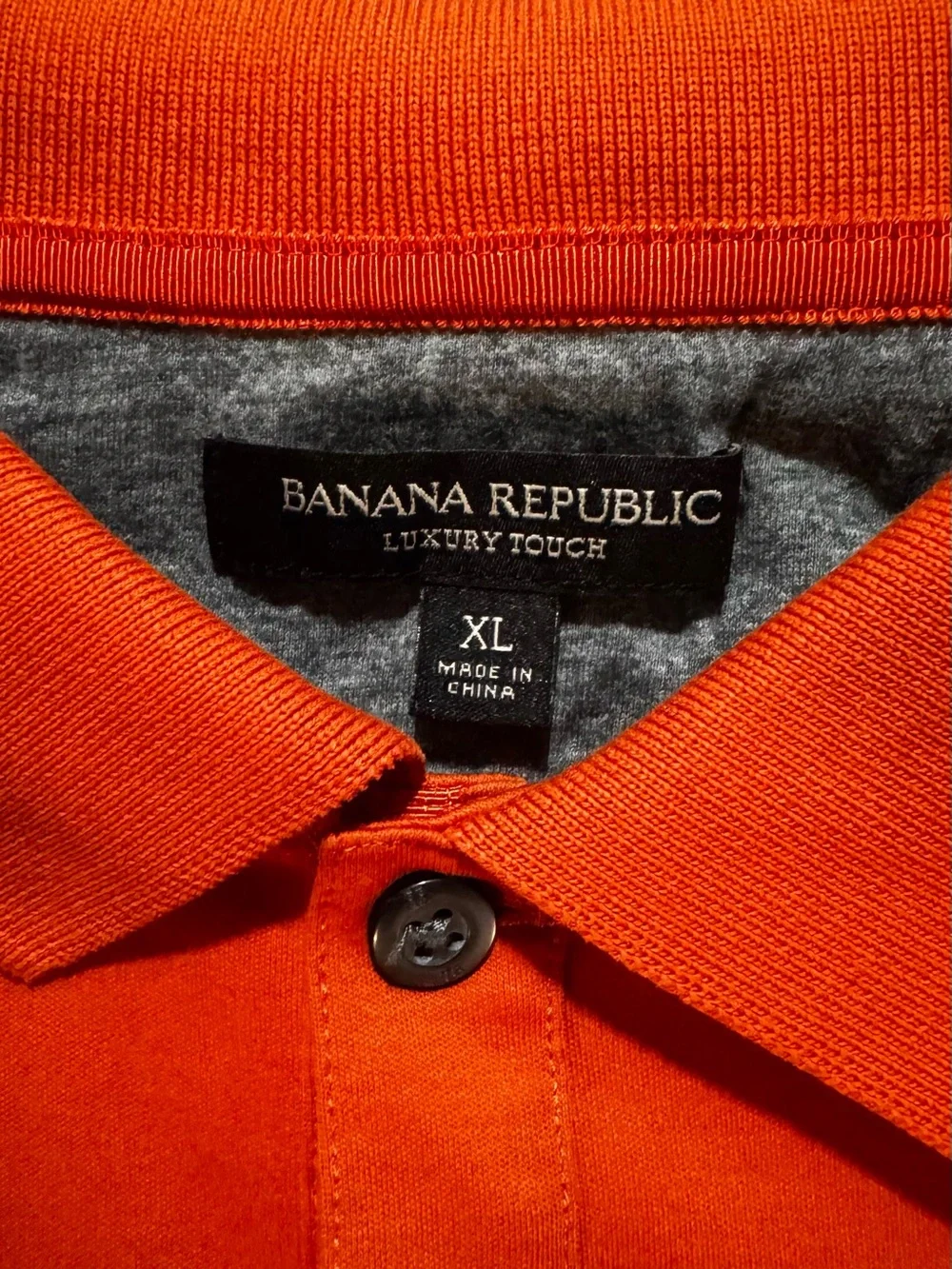 Banana Republic Men’s Luxury Touch Bright Orange Polo Shirt